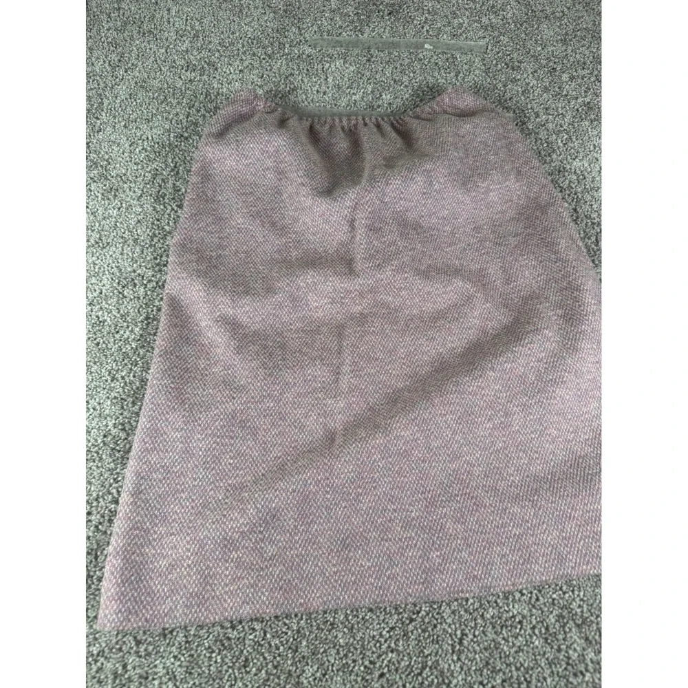 Vintage Pink Purple Tweed Knit A-Line Skirt Elastic Waist Womens Size 18